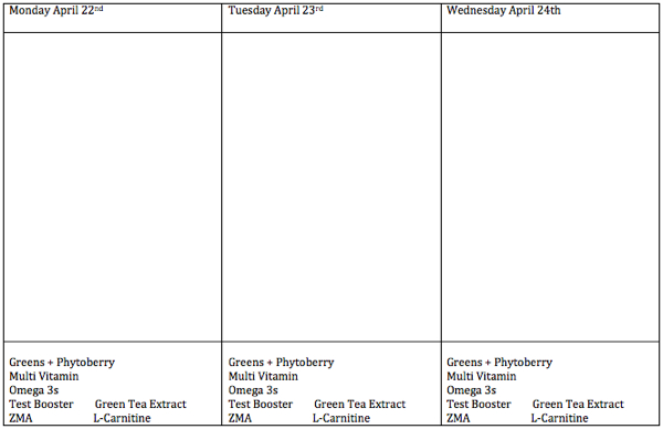 Meal Plan Sheet